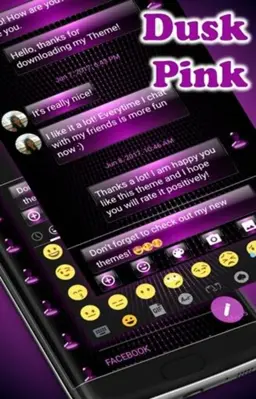 SMS Messages Dusk Pink Theme android App screenshot 2